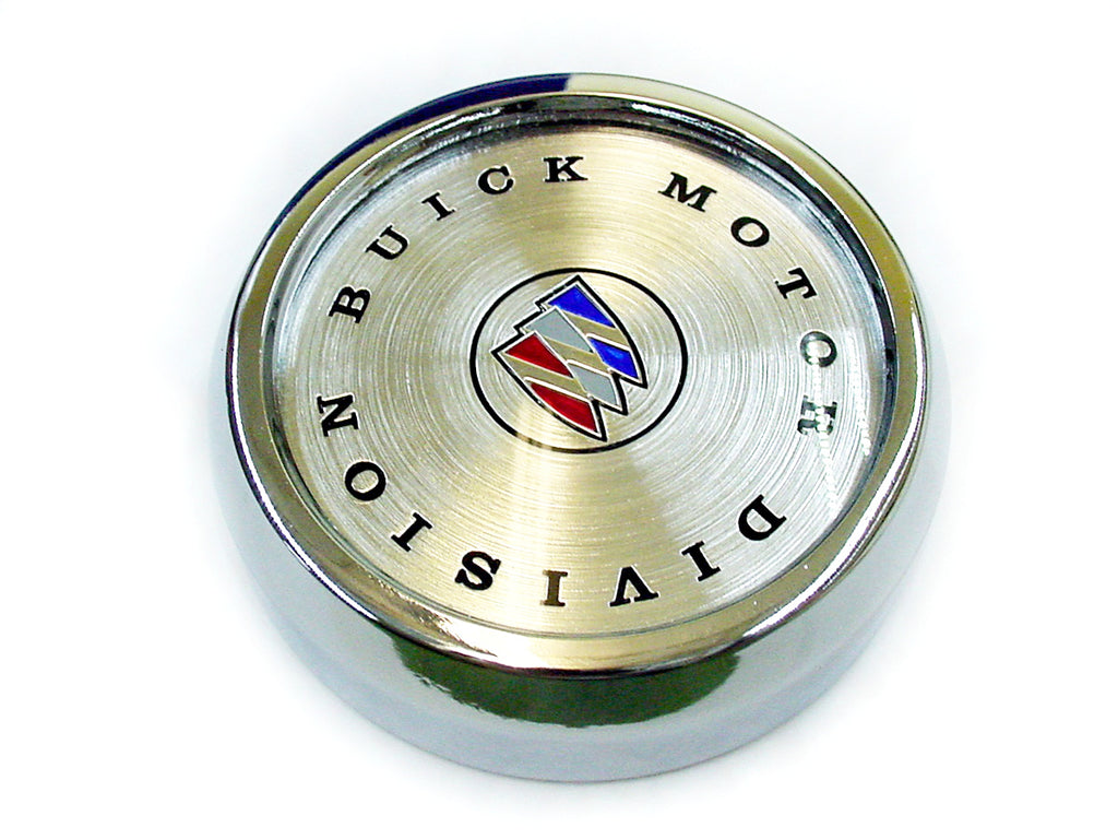 The Parts Place Chrome Ribbed Wheel Center Cap For 1966-67 Buick Models – W/ Thin Bird Emblem, Metal