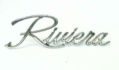 Buick Riviera Chrome Front Fender Emblem Badge Script 1971-1974 USED