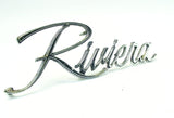 Buick Riviera Chrome Front Fender Emblem Badge Script 1971-1974 USED