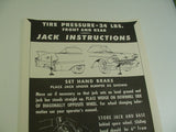 1958 Cadillac Jack Instructions Decal Reproduction