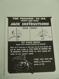 1959-1960 Cadillac Jack Instructions Decal Reproduction