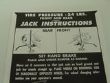 1959-1960 Cadillac Jack Instructions Decal Reproduction