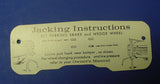 1963 Cadillac Jacking Instructions Decal REPRODUCTION