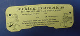 1963 Cadillac Jacking Instructions Decal REPRODUCTION