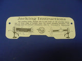 1965 Cadillac Jacking Instructions Decal REPRODUCTION