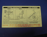 1970 Cadillac (EXCEPT Eldorado) Jacking Instructions Decal REPRODUCTION