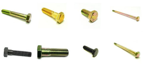 Hex Head Bolts 1/4", 3/8", 5/16",9/16" Yellow Zinc, Black Phosphate