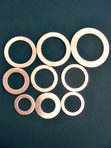 9pc Copper Oil Drain Plug Gasket Sealing Washer Kit