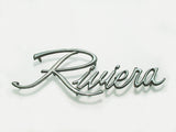 Buick Riviera Chrome Front Fender Emblem Badge Script 1971-1974